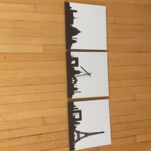 Paris skyline wall clock